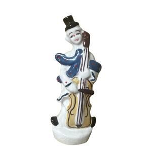 Vintage Clown Figurine Top Hat Cello 7 Inch